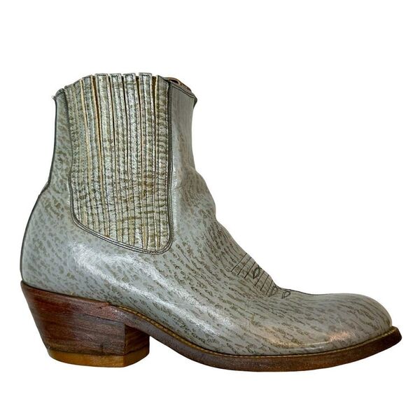 LEON, GTO Gray Destroyer Ankle Cowboy Boots Size 8.5 - Picture 1 of 17